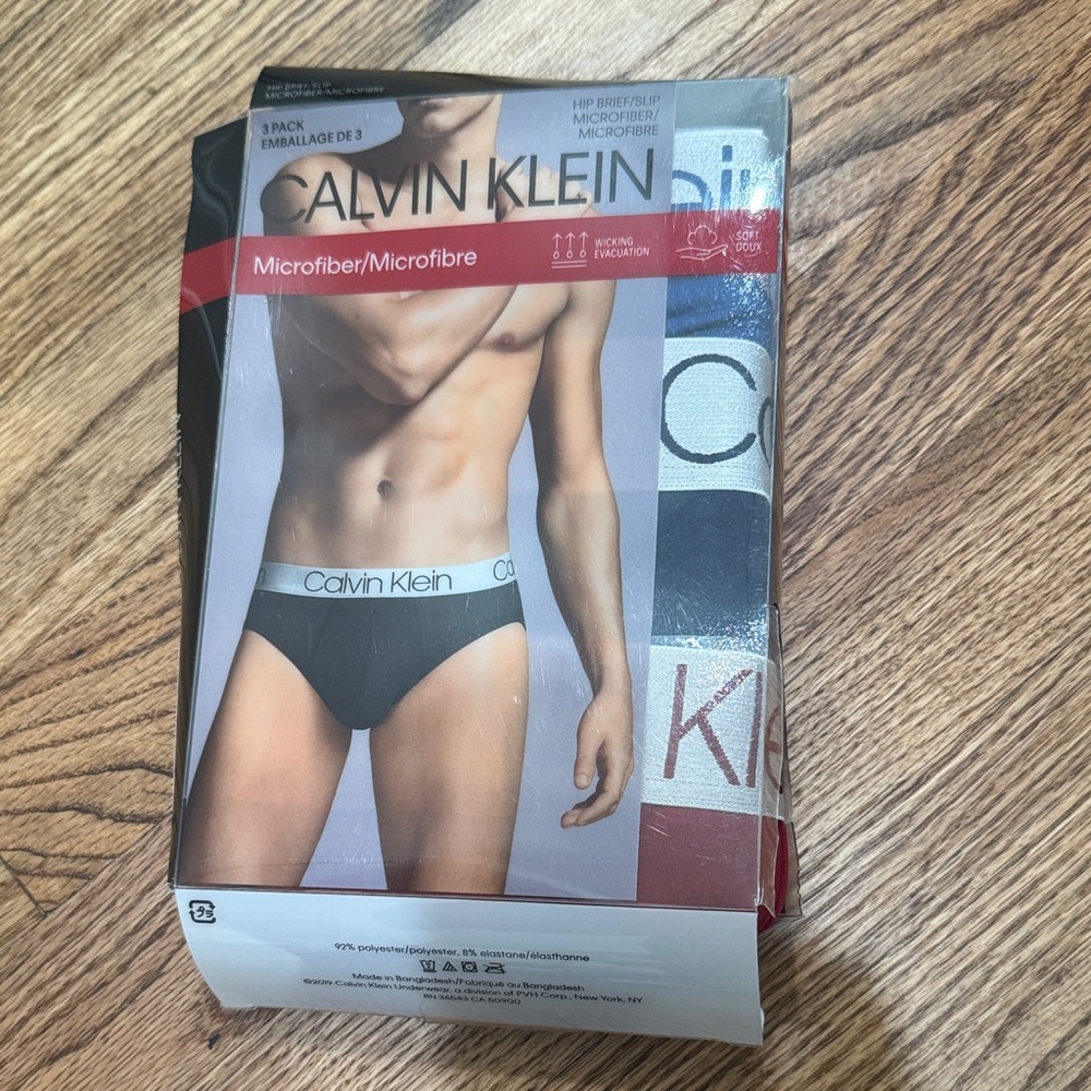 Calvin Klein Men's Black Microfiber Hip Briefs - 3 Pack